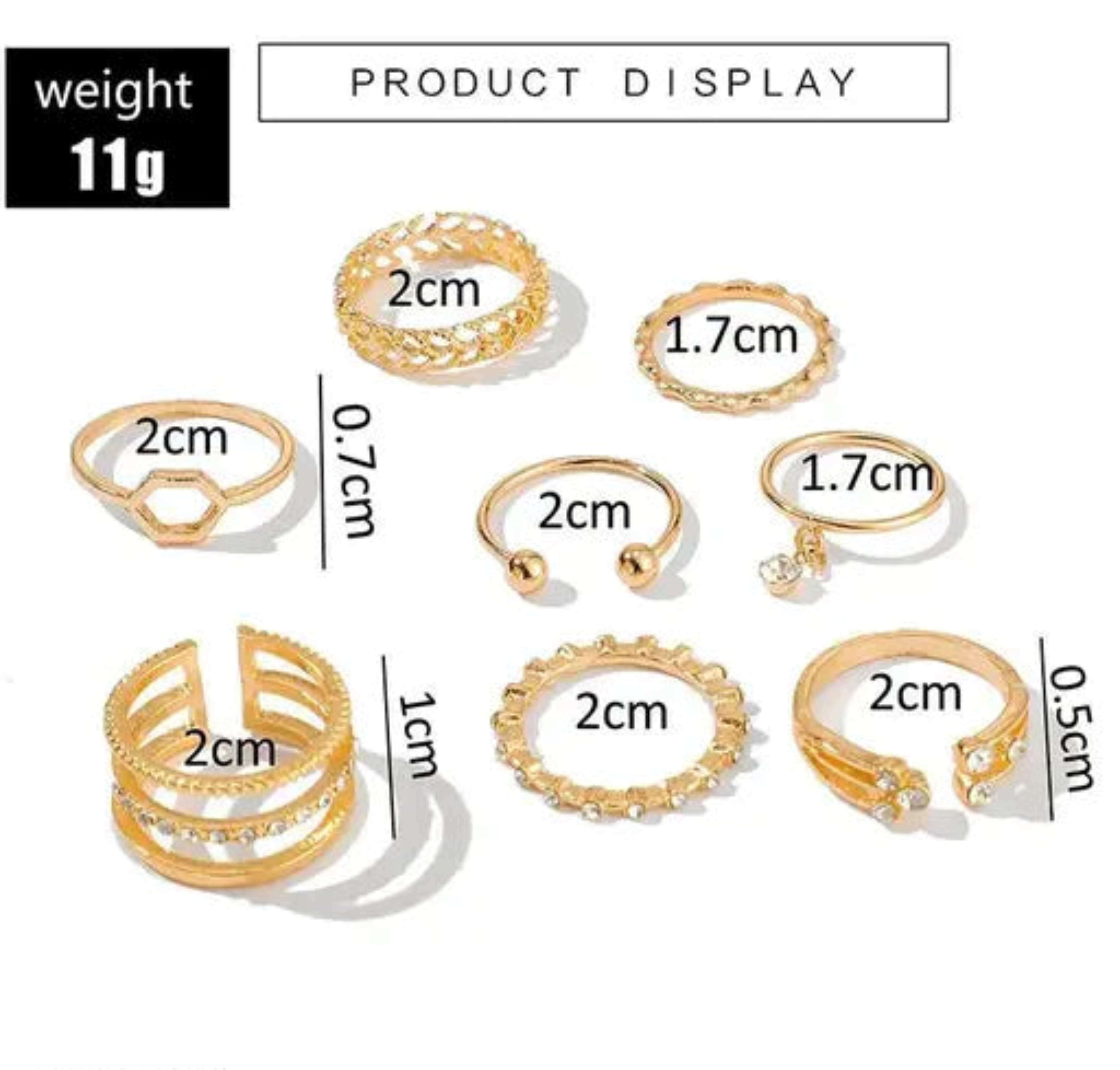 Gold Plated Ring Set