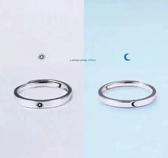 Custom Adjustable Sun & Moon Rings - I LOVE YOU Engraved Couples Jewelry